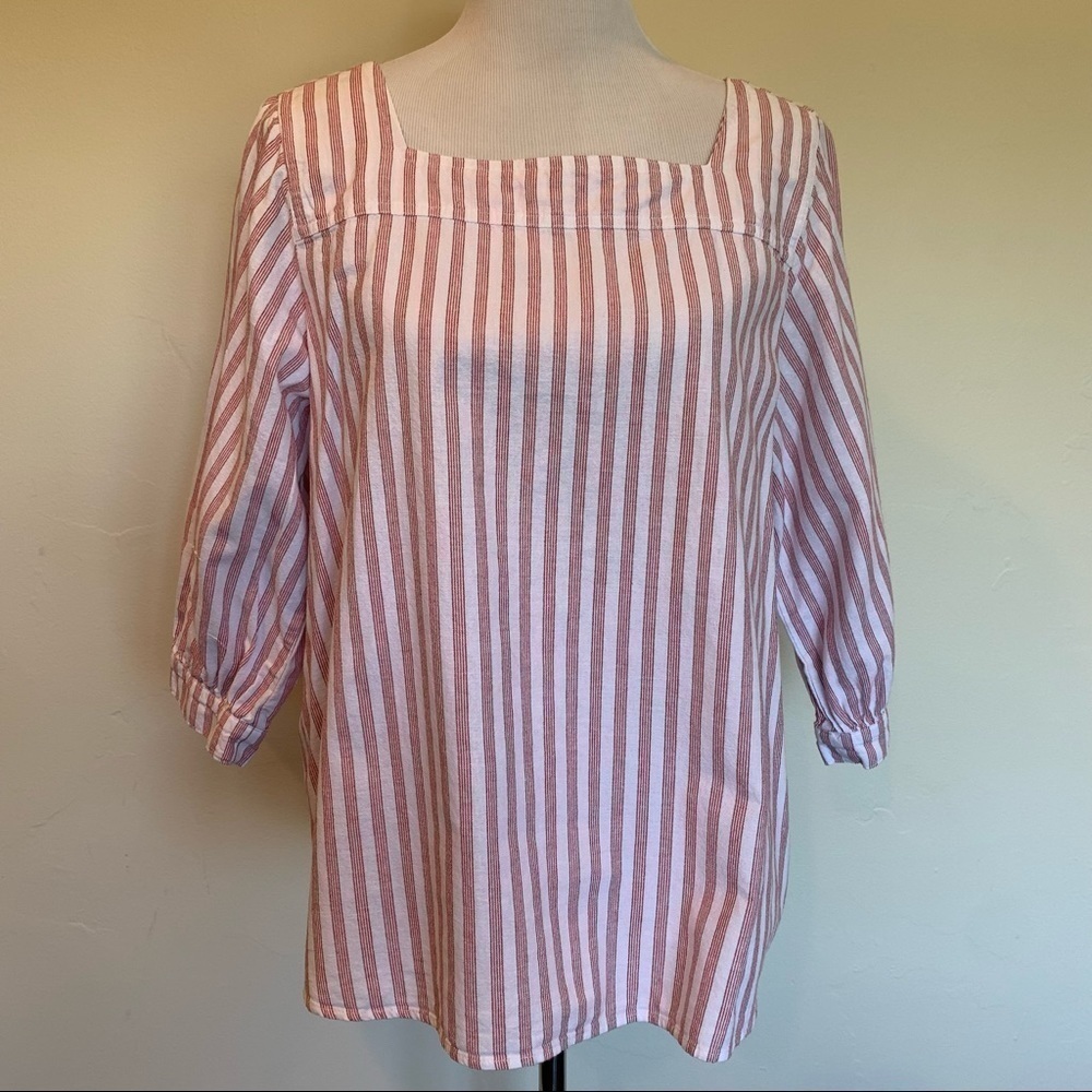 Time and true linen/cotton top